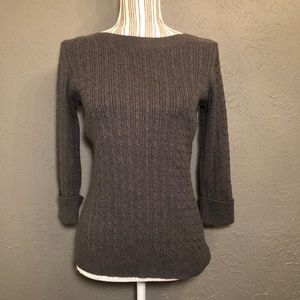 Cable Knit Sweater Cuffed Karen Scott Grey
